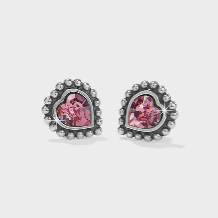 Shimmer Heart Mini Post Earrings-J22401
