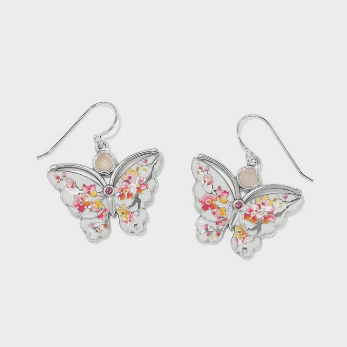 Kyoto In Bloom Sakura Butterfly French Wire Earrings-JA9993
