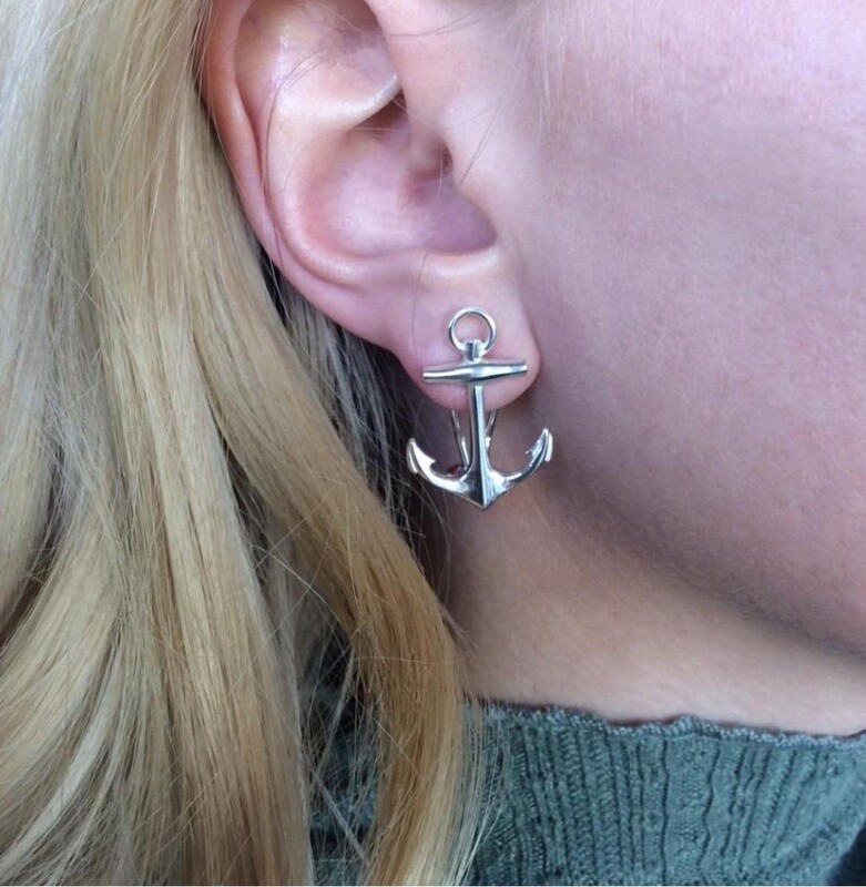 Sterling Silver Anchor Earrings