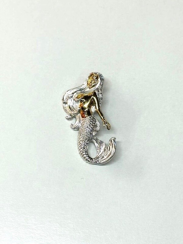 Sterling Silver and 18K Gold Mermaid Pendant