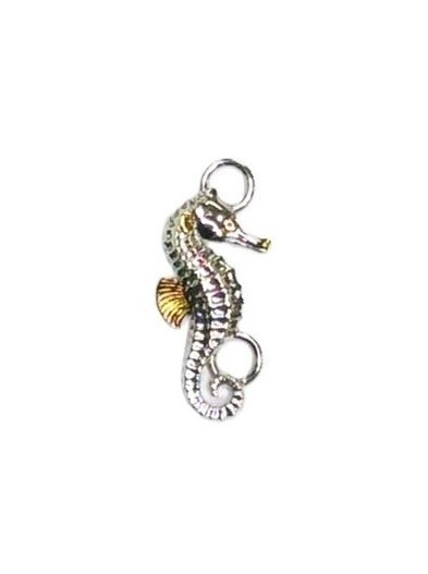 Sterling Silver and 18K Gold Seahorse Bracelet Topper