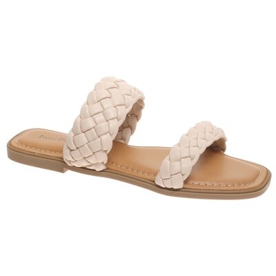 Empress Braided Double Strap Sandal - Nude