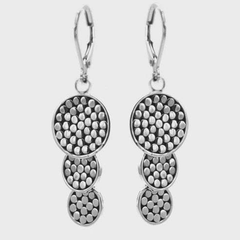 Sterling Silver SOHO Triple Disc Drop Earrings
