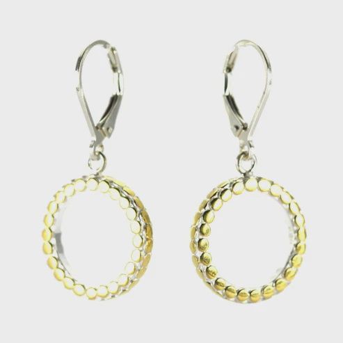 Sterling Silver Circle Earrings with 18k Gold Vermeil