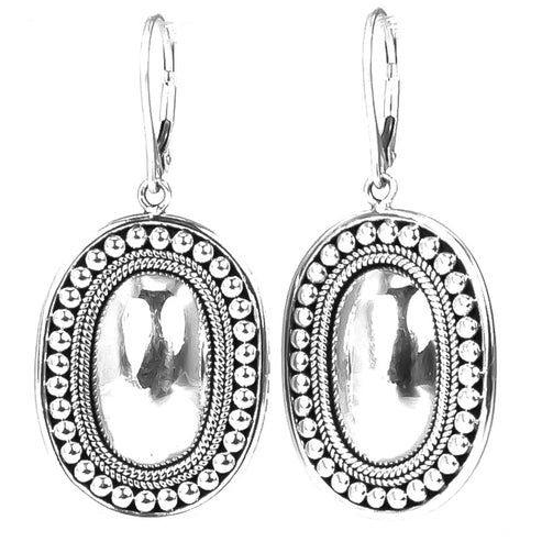 Sterling Silver Bali Mirror Dome Earrings