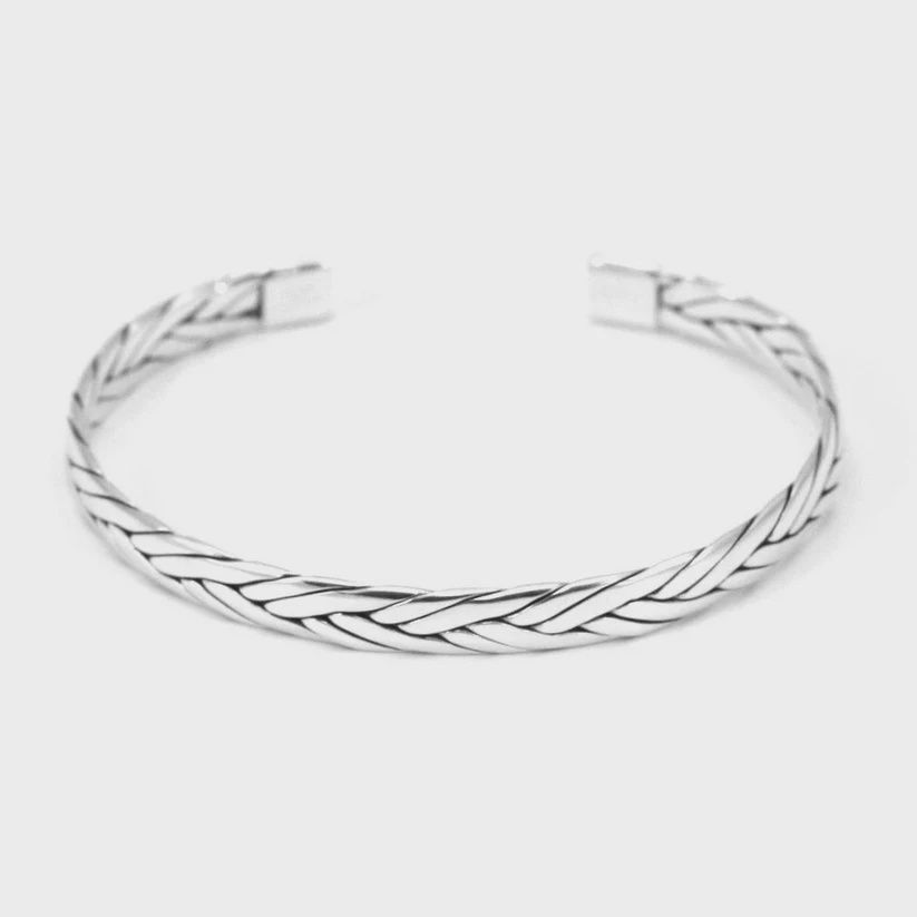 Sterling Silver Braided Strand Cuff Bracelet