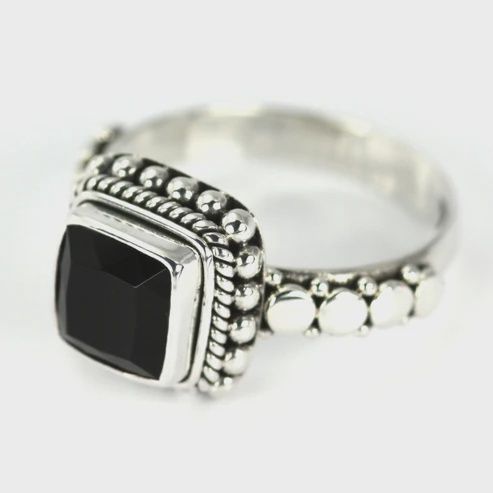 Sterling Silver Ring with Onyx
