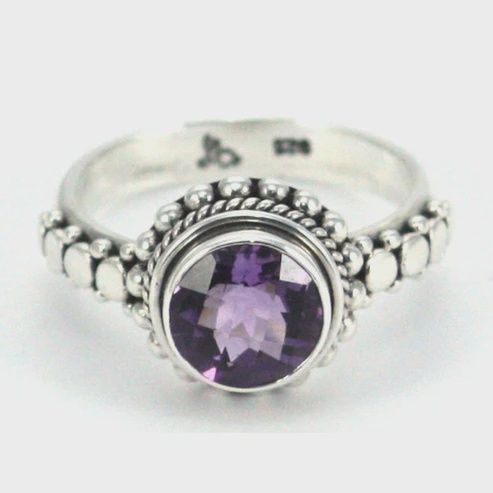 Sterling Silver PADMA Ring with Amethyst