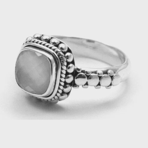 Sterling Silver PADMA Ring with a Mother of Pearl Doublet