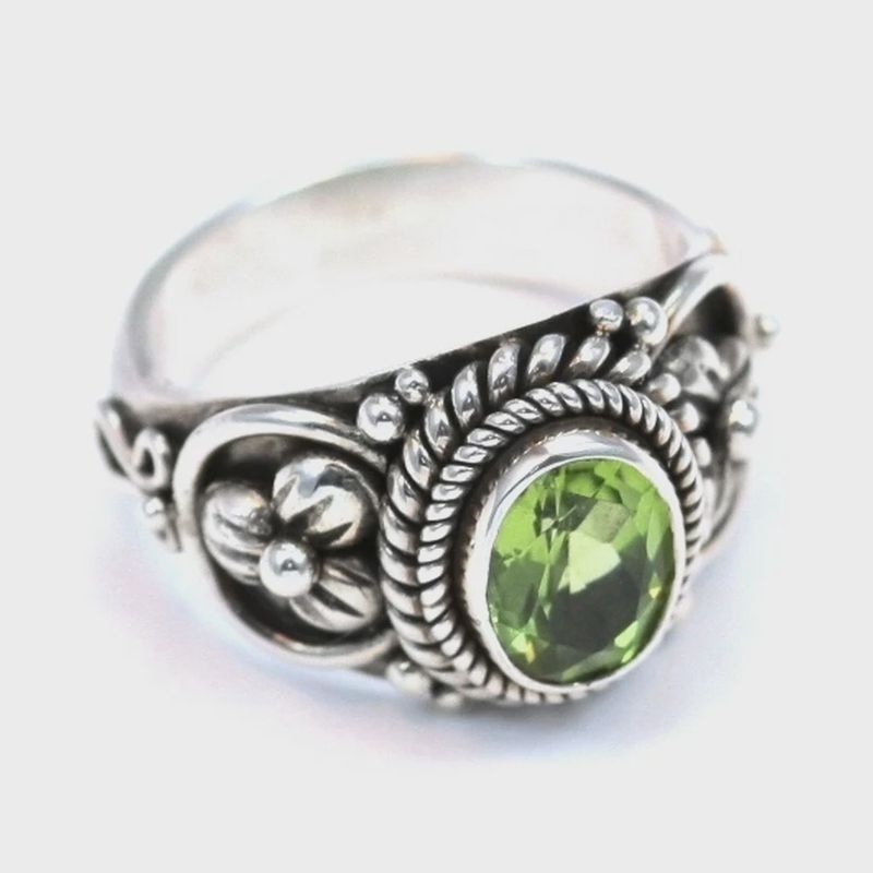 Sterling Silver Ring with Peridot