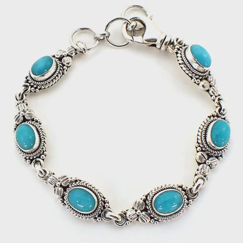 Sterling Silver Amazonite Link Bracelet