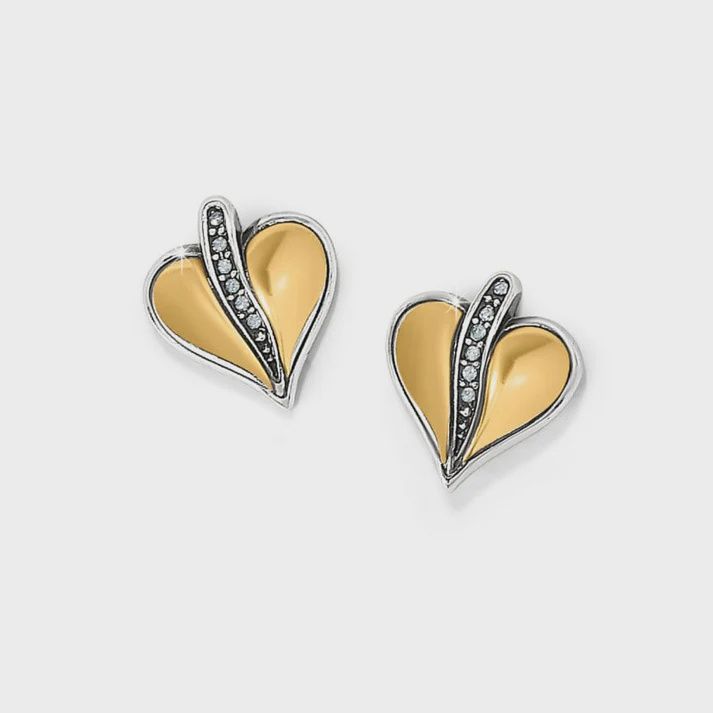 Precious Heart Two Toned Post Earrings JA0015