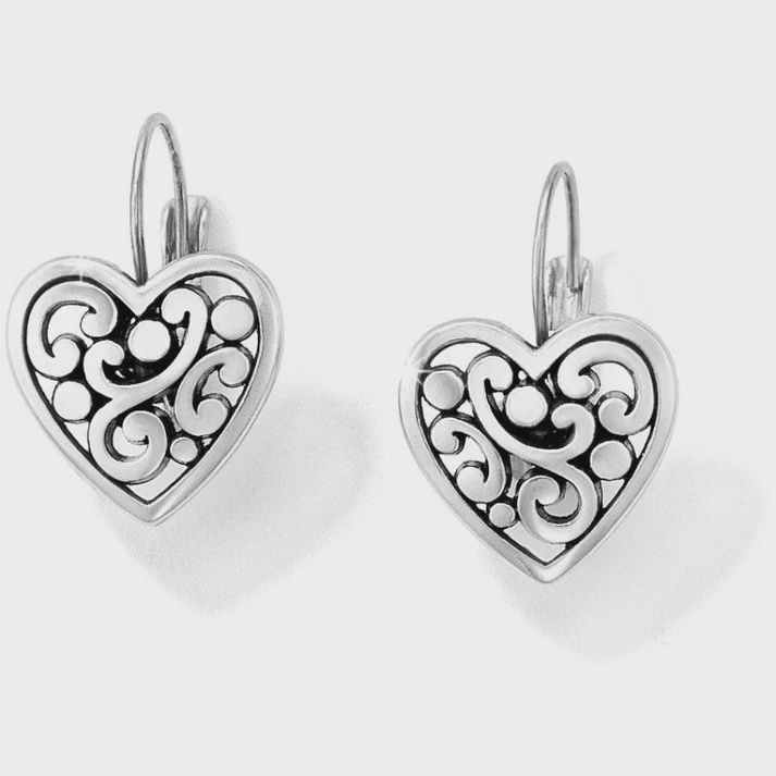 Contempo Heart Leverback Earrings-J19870