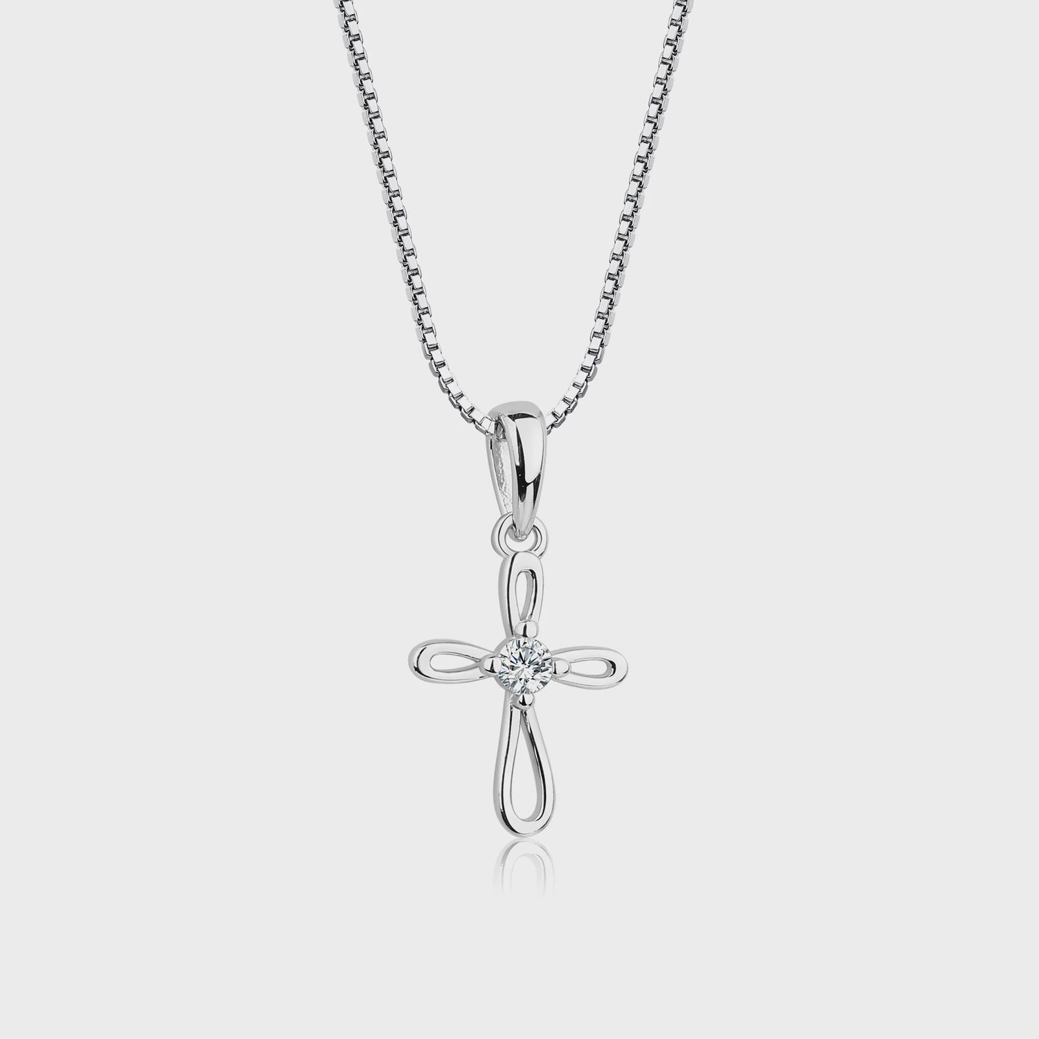 Sterling Silver Children&#39;s Infinity Cross Necklace for Kids