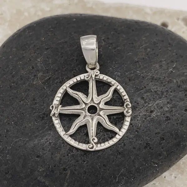 Sterling Slvr Compass Pendant
