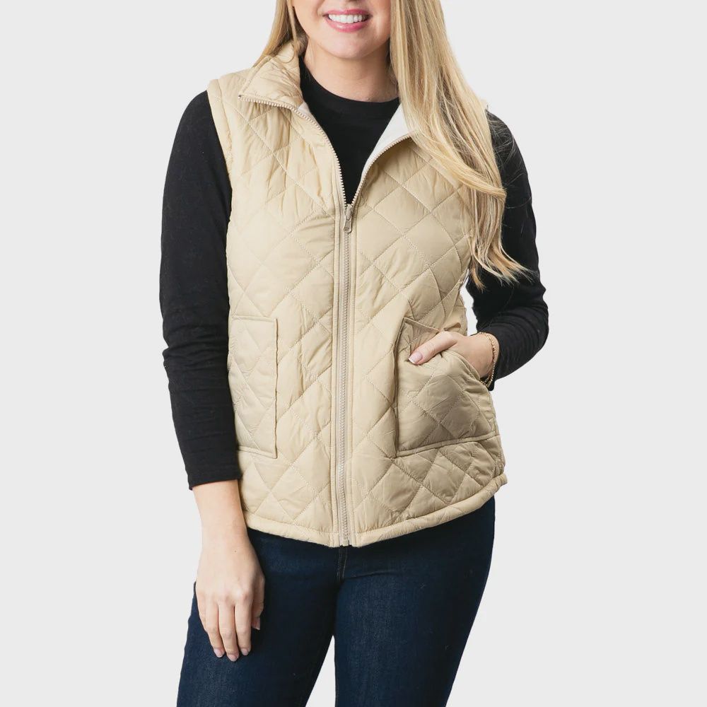 Libby Reversible Vest, Colour: KHAK, Size: SML