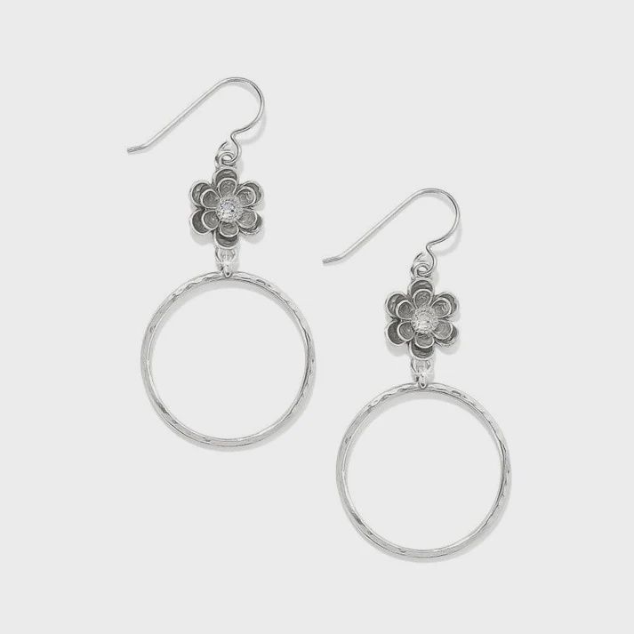 Metal Petal Hoop French Wire Earrings-JA0012