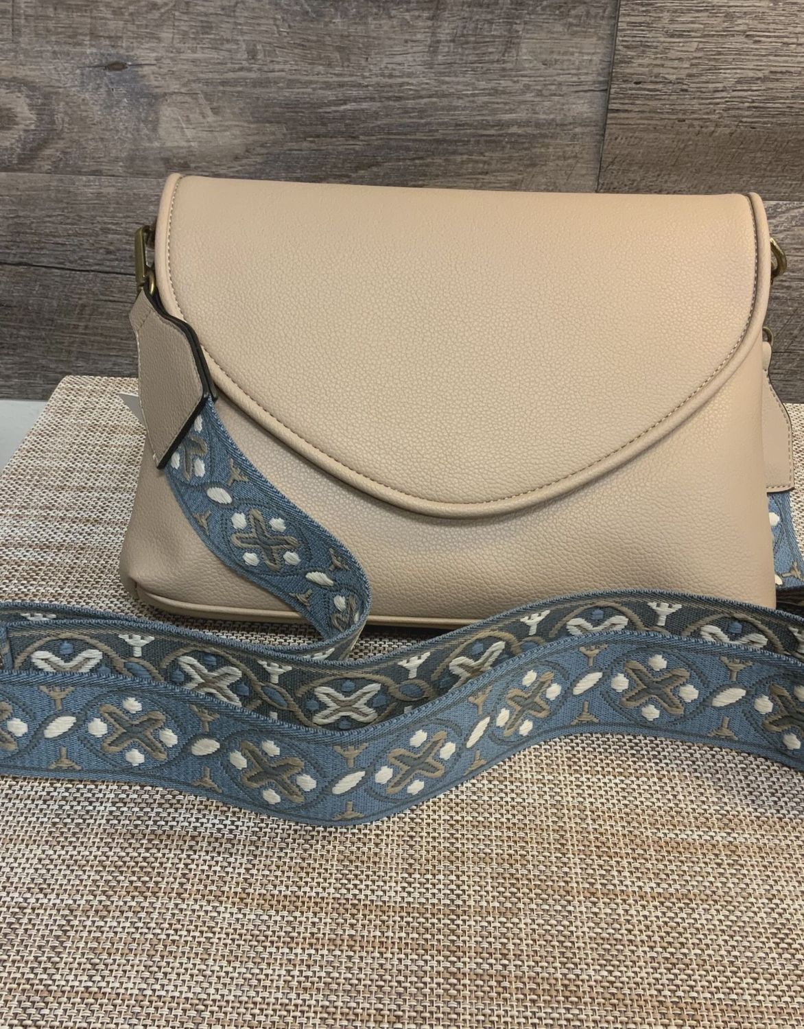Guitar Strap Handbag, Colour: Khaki