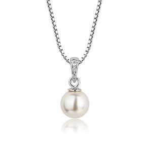 Sterling Silver Child&#39;s White Pearl Necklace