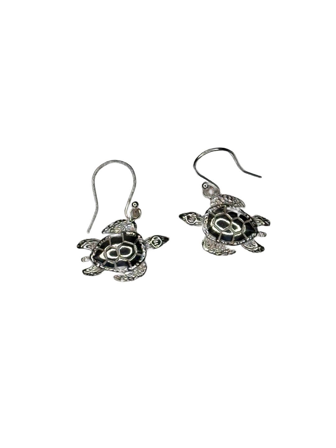 Sterling Silver Turtle Dangle Earrings