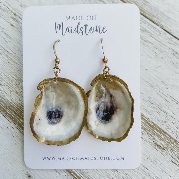 Cupped Oyster Shell Earrings