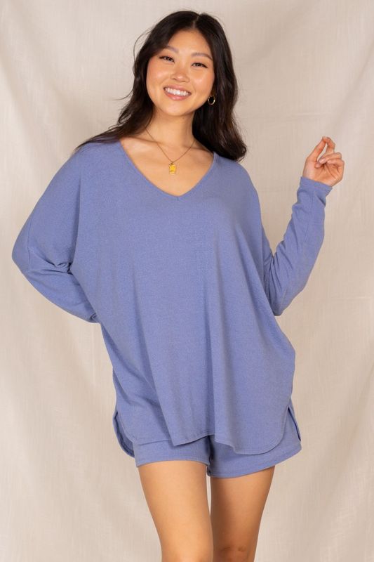Crepe Hacci Long Sleeve Top