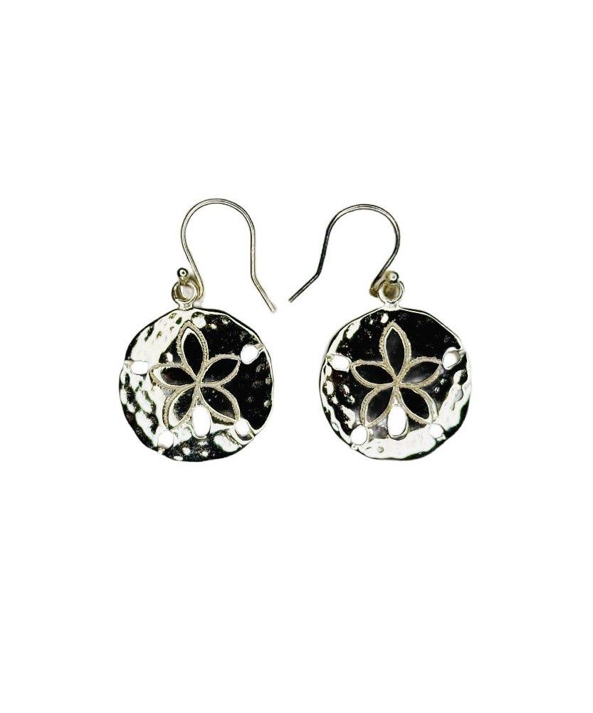 Sterling Silver Large Sand Dollar Dangle Earrings