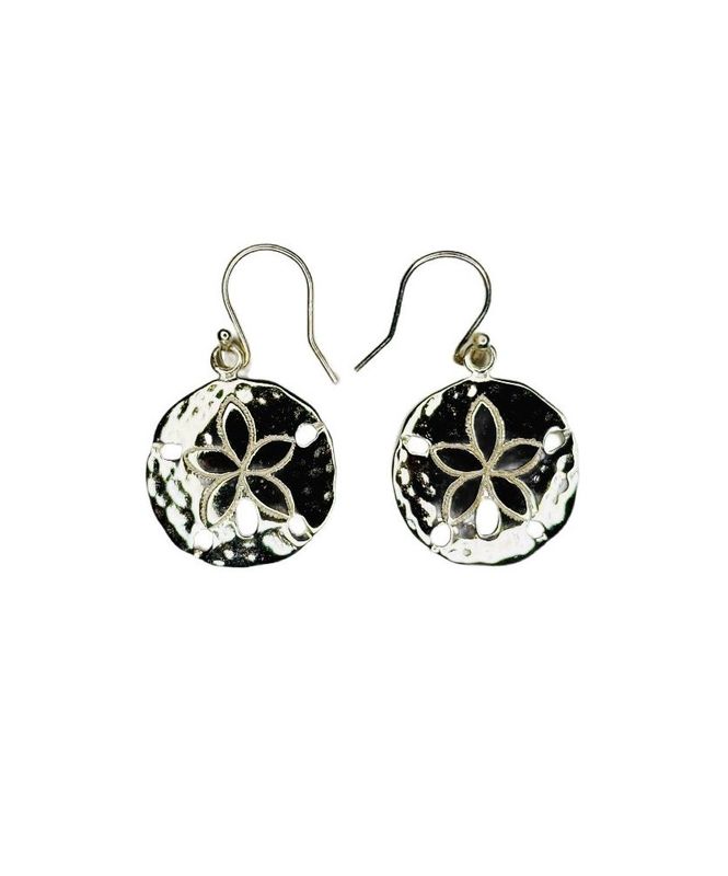 Sterling Silver Large Sand Dollar Dangle Earrings