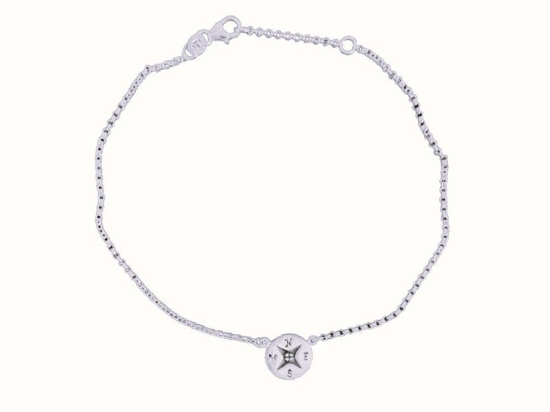 Sterling Silver Compass Anklet