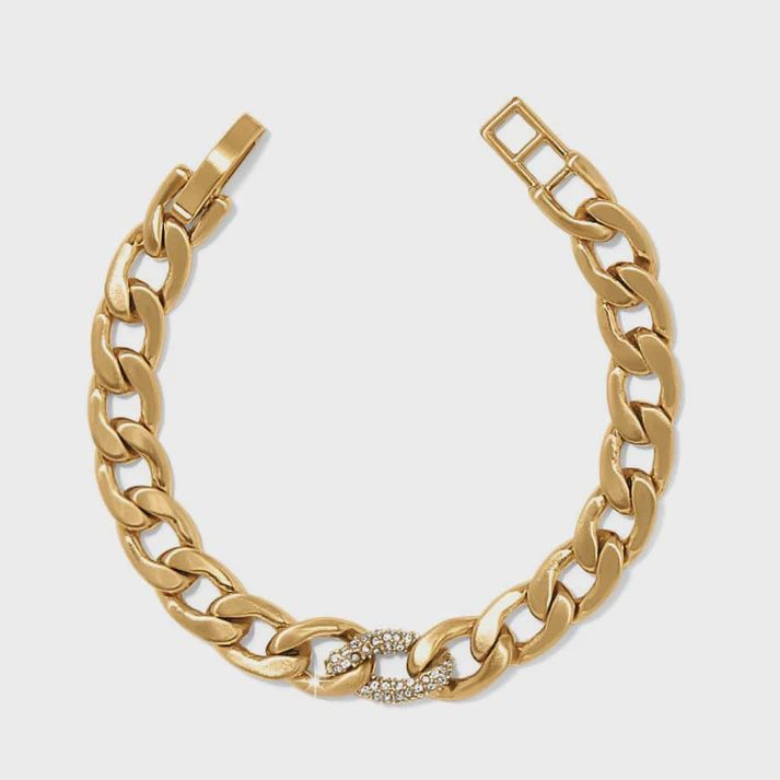 Cleo Pave Link Gold Bracelet-JF0269