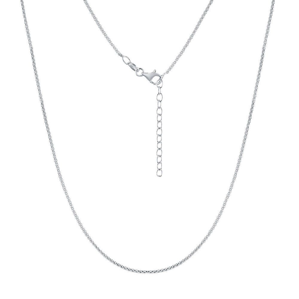 Sterling Silver 1.5mm Popcorn Chain - Rhodium Plated