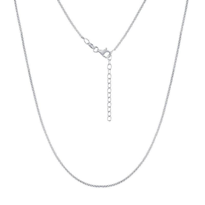 Sterling Silver 1.5mm Popcorn Chain - Rhodium Plated