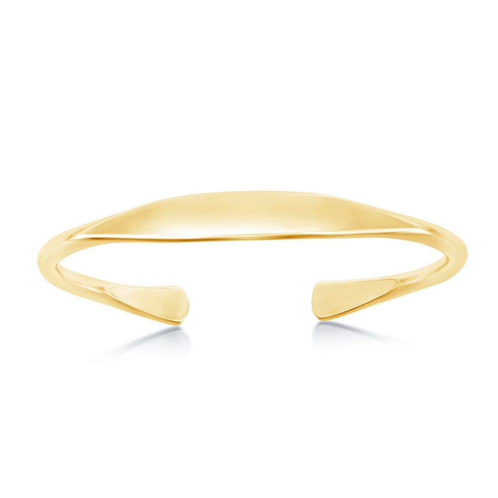 Sterling Silver, High Polished Engravable Cuff Bracelet, Material: Gold Plated