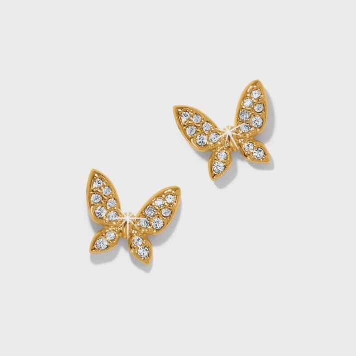 Enchanting Butterfly Post Earrings, Material: Gold
