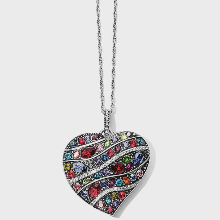 Trust Your Journey Multi Color Heart Necklace