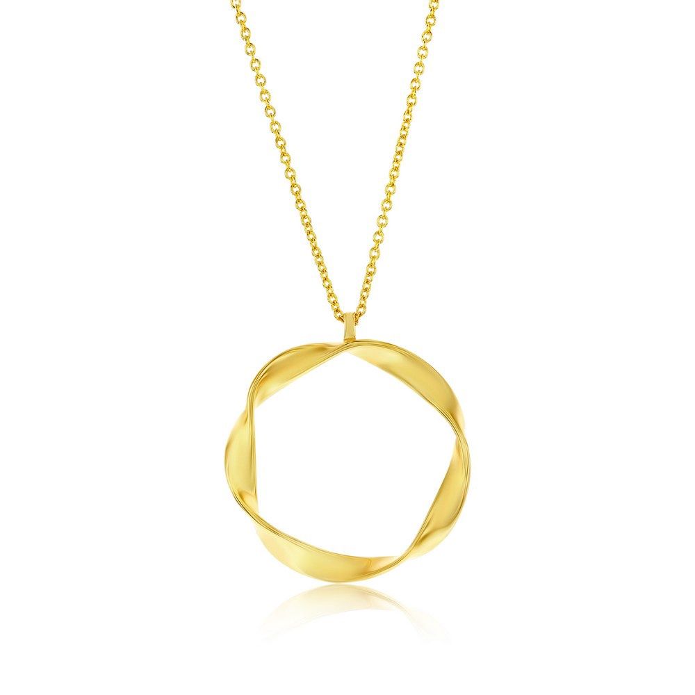 Gold Plated Sterling Silver Twisted Circle Necklace
