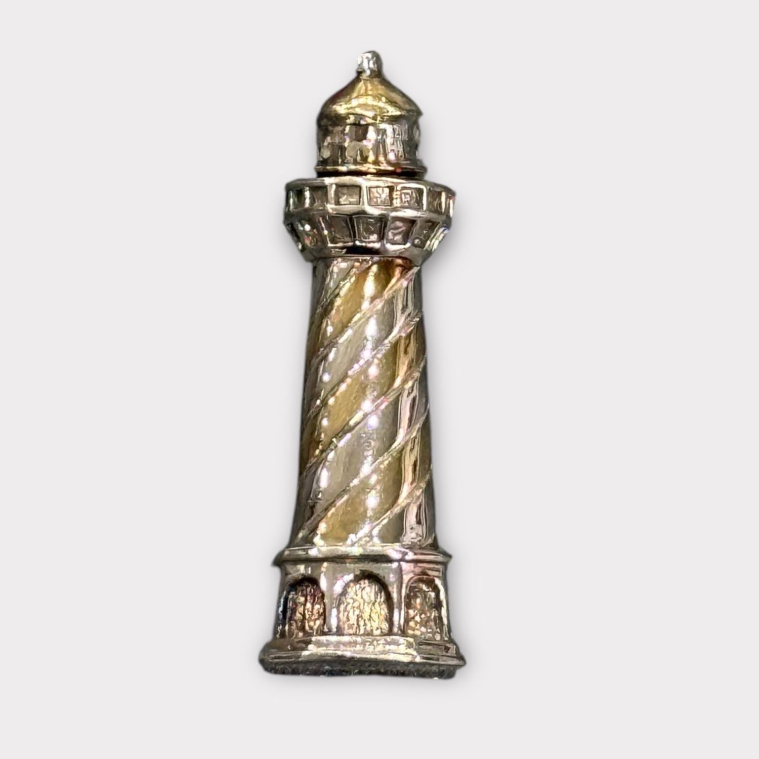 Sterling Silver and 18K Gold Lighthouse Slider Pendant