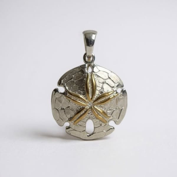 Sterling Silver and 18K Gold Sand Dollar Pendant