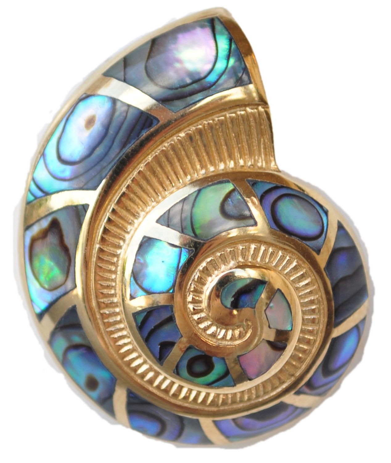 Sterling Silver Nautilus Abalone Shell Pendant