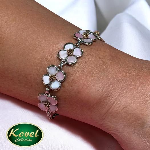 Sterling Silver Dogwood Flower Bracelet