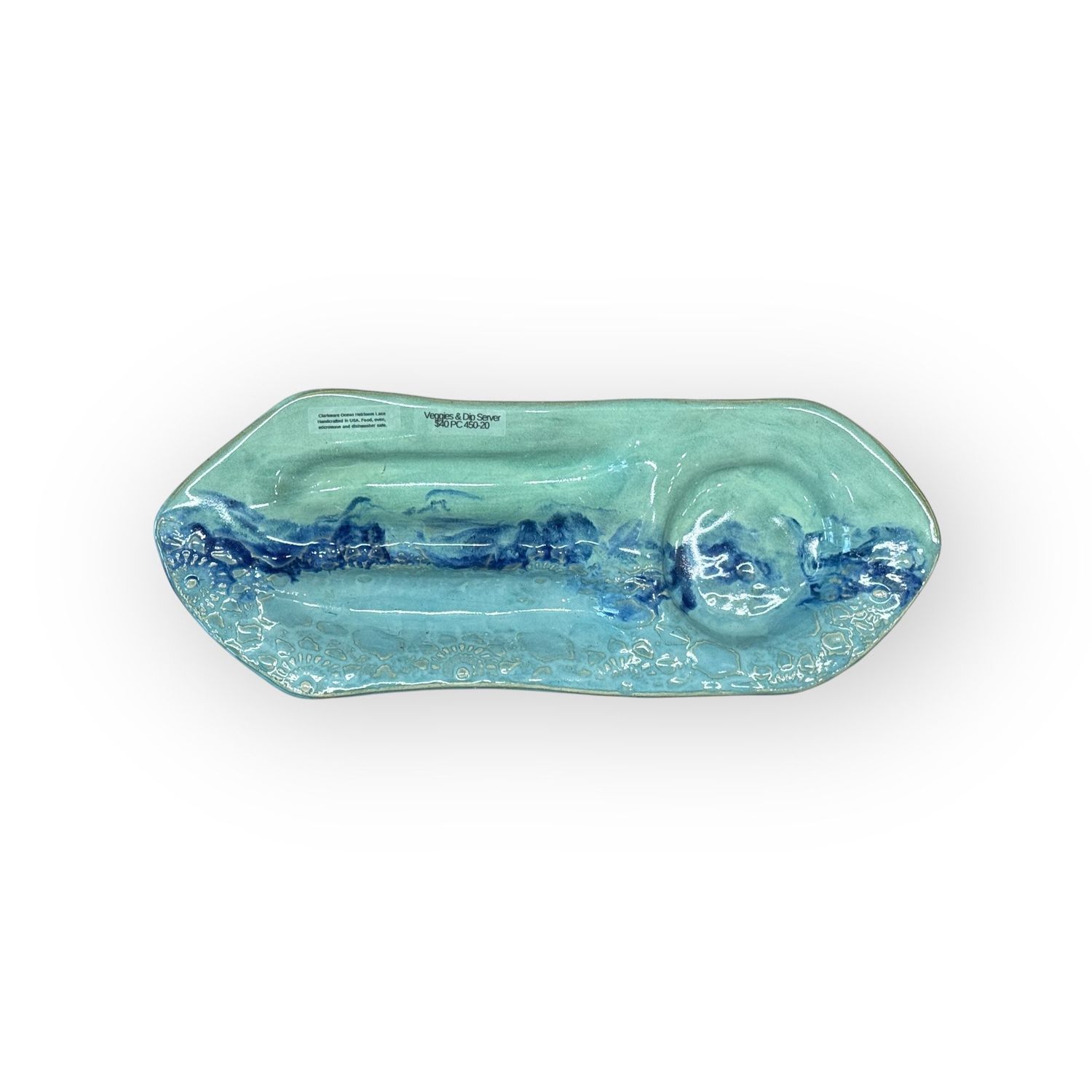 Veggie &amp; Dip Server - Ocean Heirloom Lace