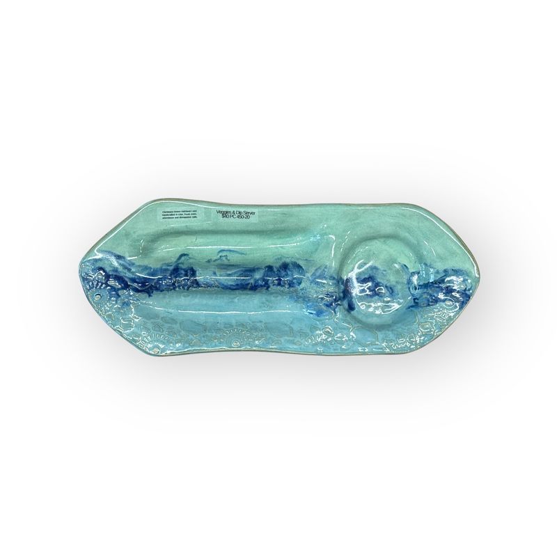 Veggie &amp; Dip Server - Ocean Heirloom Lace