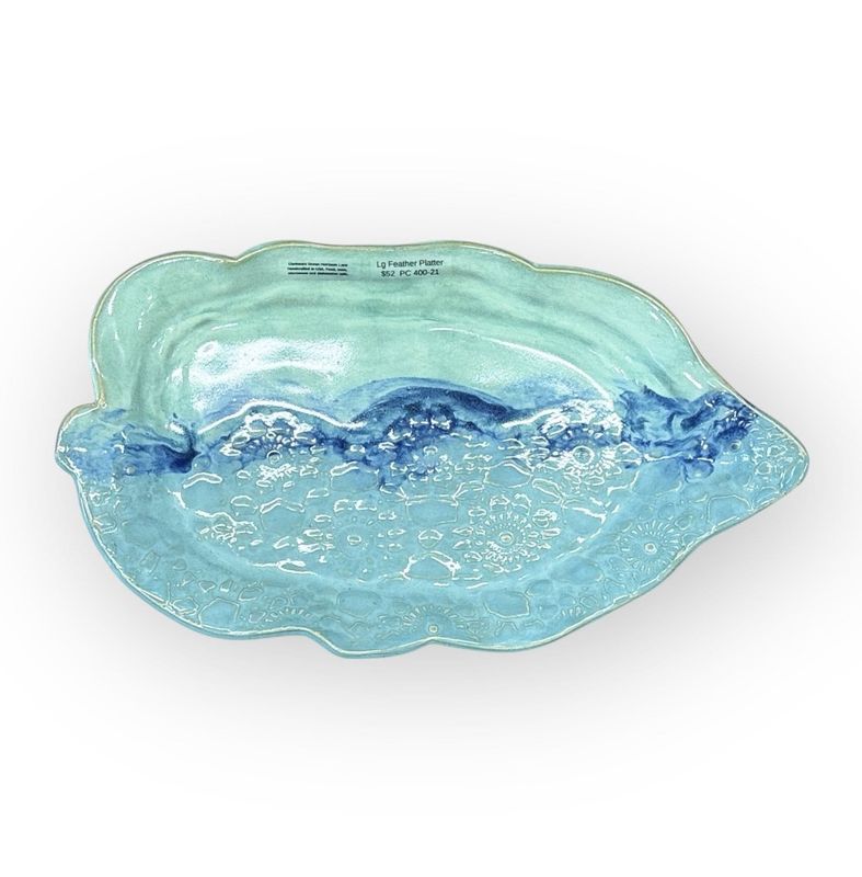 Large Feather Platter - Ocean Heirloom Lace