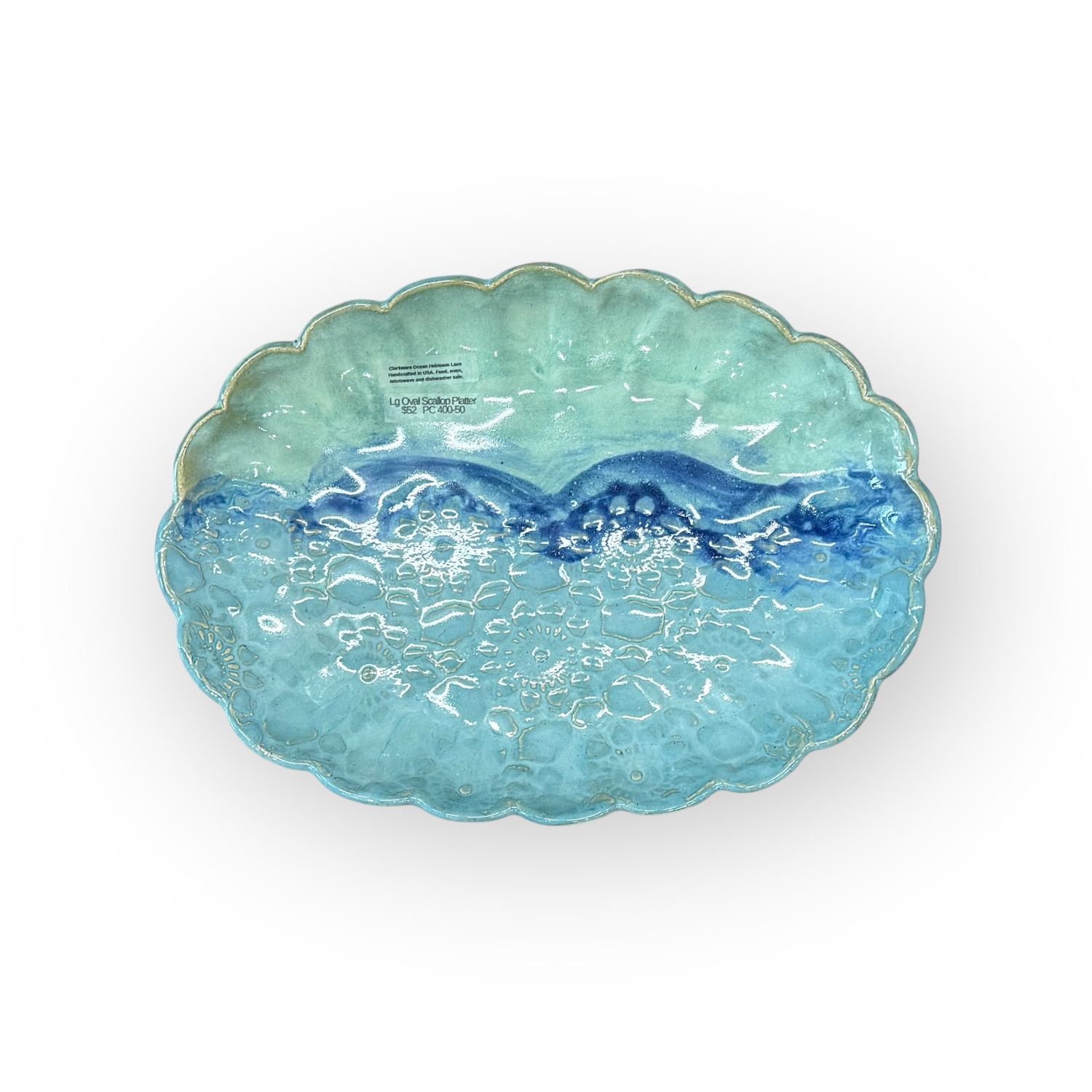 Large Oval Scallop Platter - Ocean Heirloom Lace