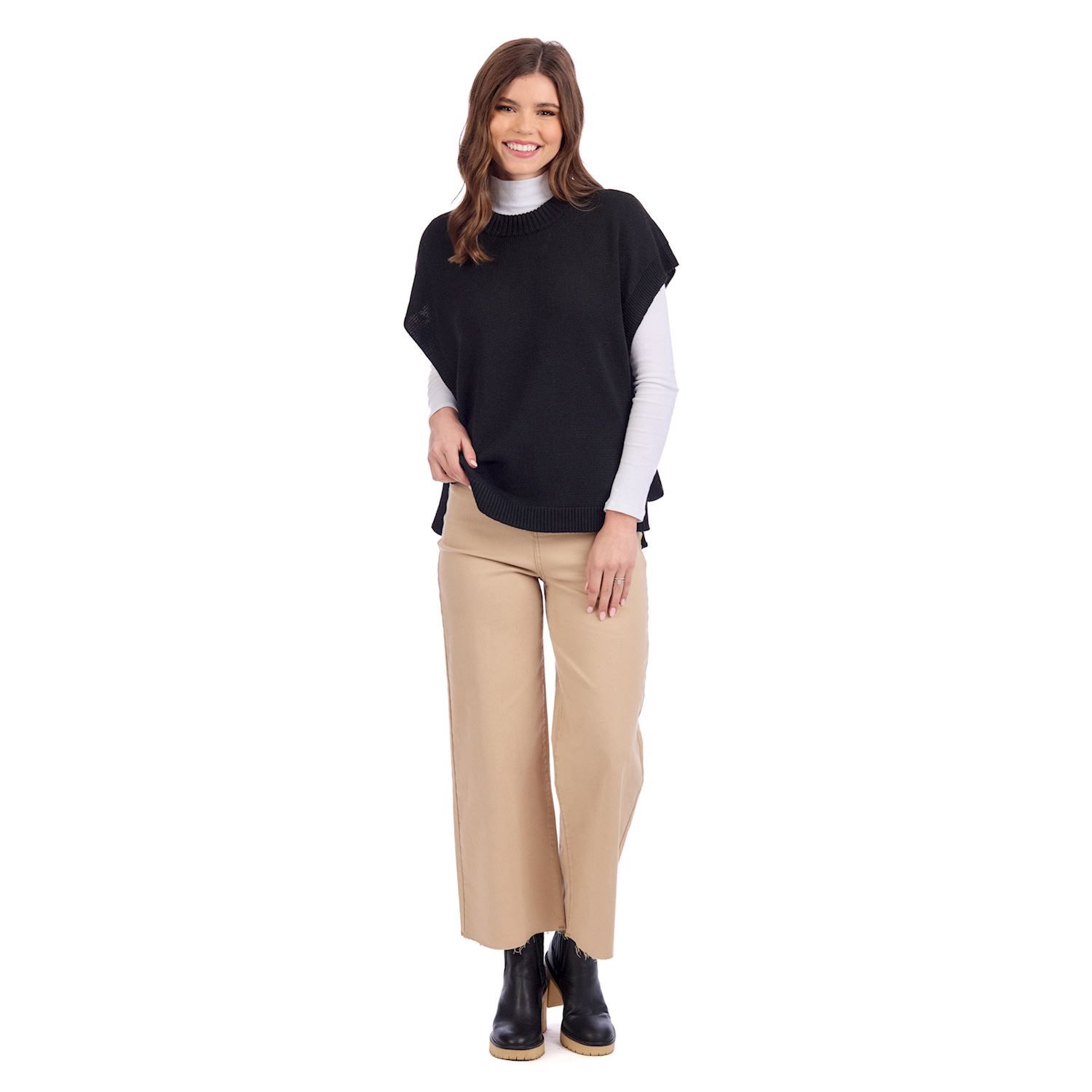 Tye Sweater Vest, Colour: Black