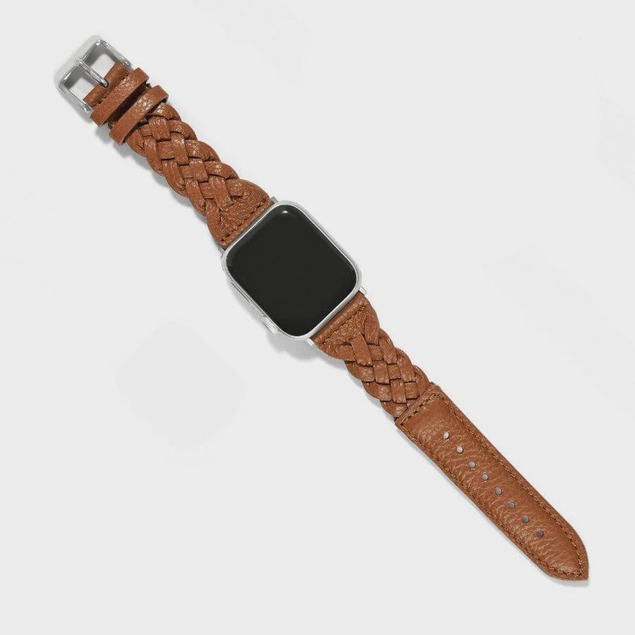 Sutton Braided Leather Watchband, Colour: LUGGAGE