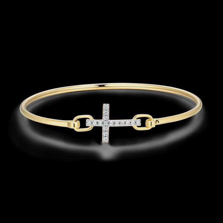 Cross Lab-Created Diamond Flex Bangle in 14K Yellow Gold-Plated Sterling Silver