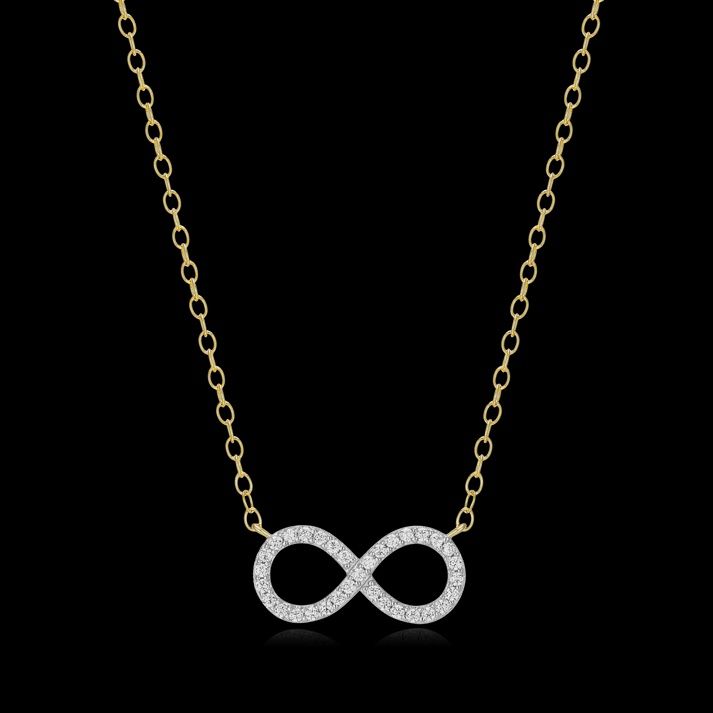 Infinity Statement Necklace in 14K Yellow Gold-Plated Sterling Silver