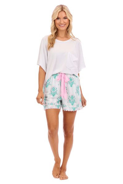 Dahlia Block Print Pajama Shorts