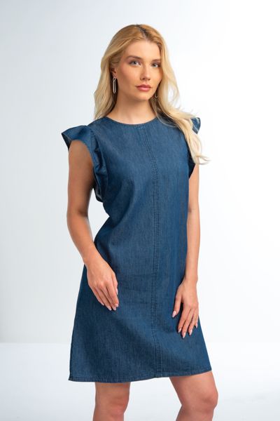 Denim Ruffle Dress